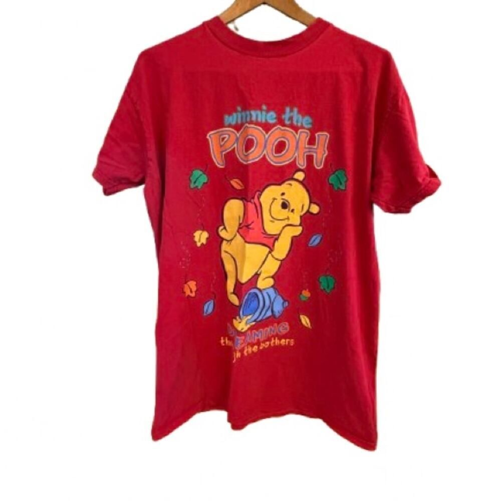 Vintage 90s Disney Winnie the Pooh Red Graphic Sleep Shirt
